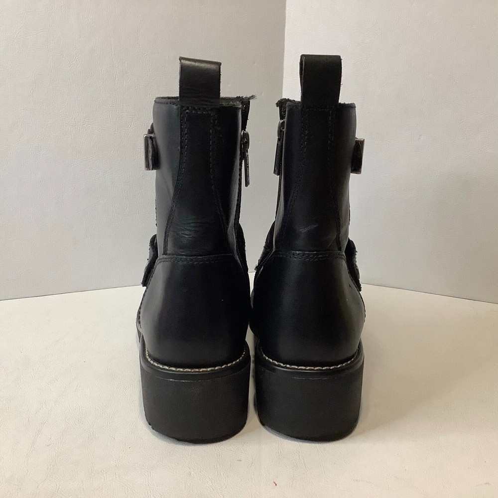 Harley Davidson Womens Black Leather Zip Motorcycle Boots 84009 USA Sz 8.5 - Picture 6 of 10